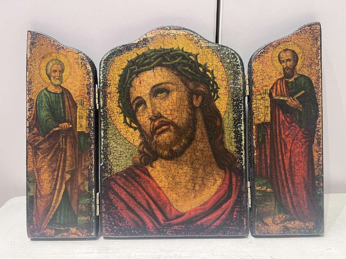 Parduodu medinę ikoną triptiką Ecce Homo - nuotraukos Nr. 8