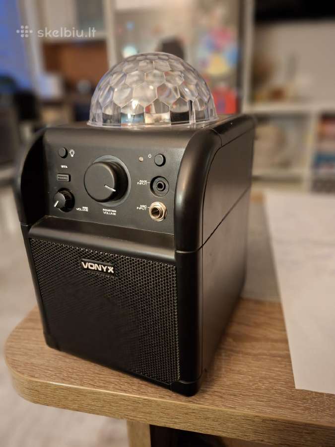 Vonyx Sbs50b mini karaoke grotuvas su švieskėm
