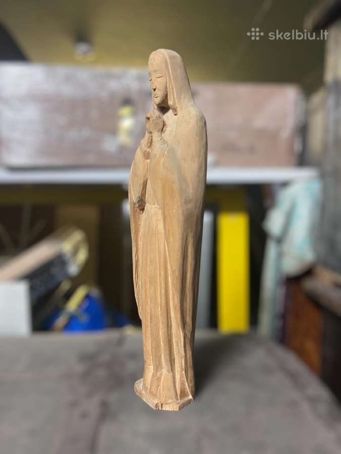 Marija Skausmingoji – medinė skulptūrėlė 36 cm - nuotraukos Nr. 4