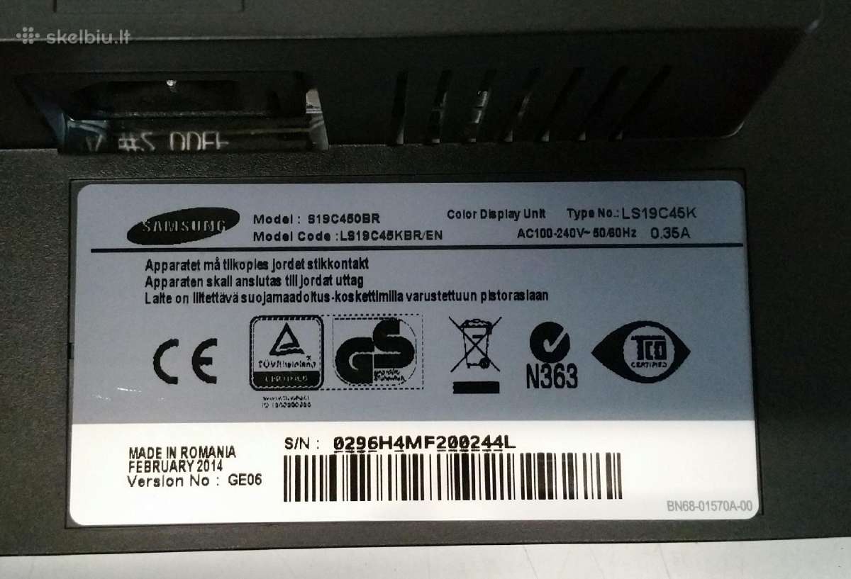 19" Samsung S19c450 (Vga + Dvi) (+siuntimas) - nuotraukos Nr. 5
