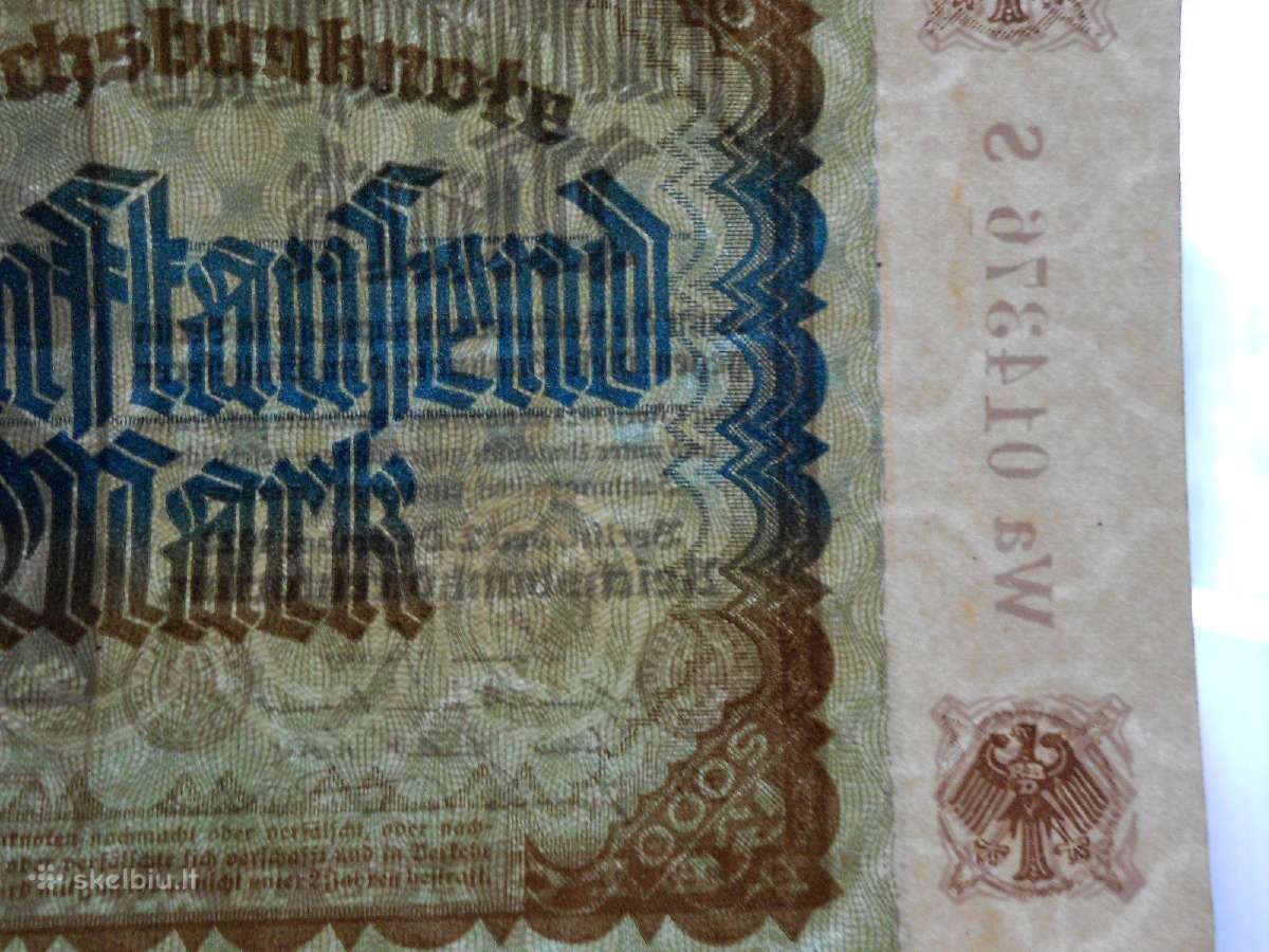 5000 markių Vokietija 1922m (retas vandens ženklas - nuotraukos Nr. 3