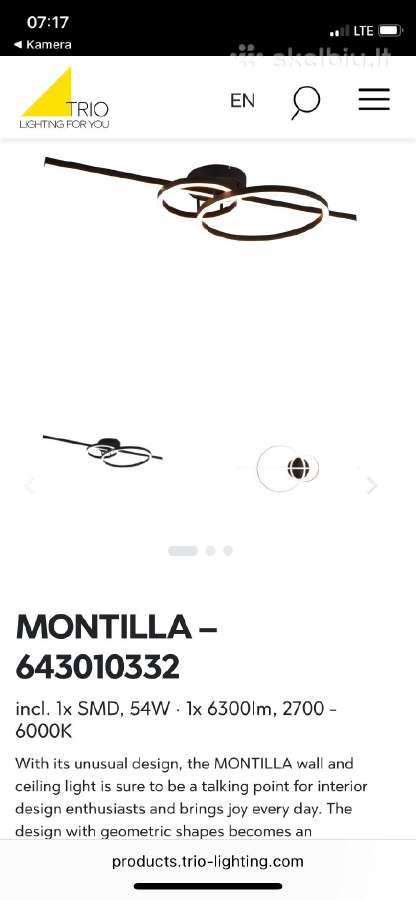 Lubinis LED šviestuvas trio Montilla - nuotraukos Nr. 4