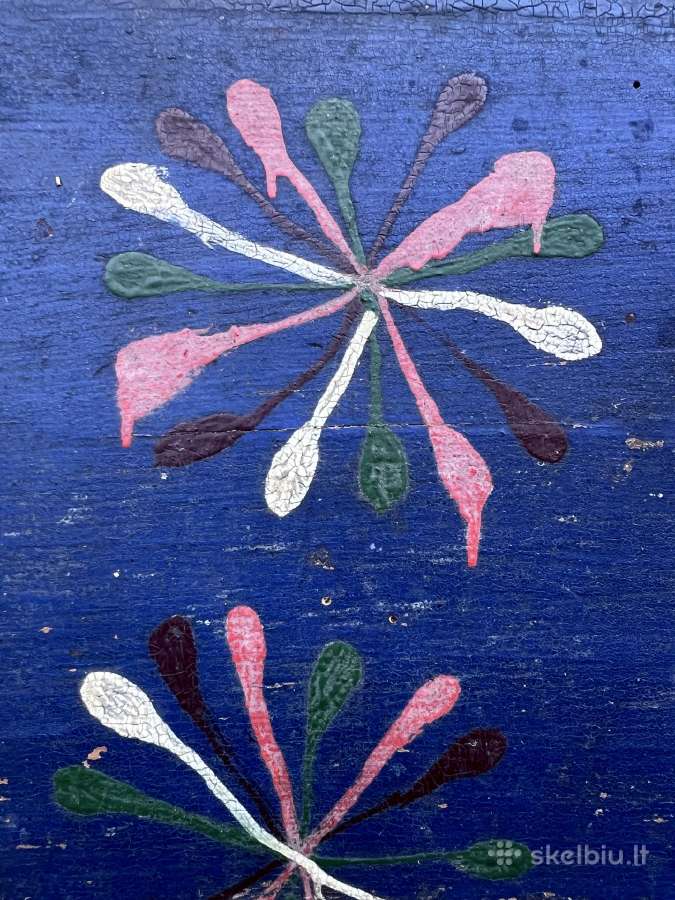 19 a. lietuviška rankomis tapyta skrynios detalė - nuotraukos Nr. 4