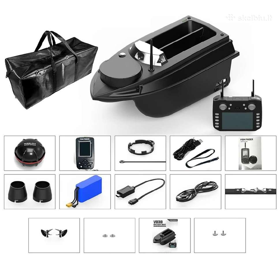 Flytec 030 pašarų laivelis su echolotu ir GPS Full - nuotraukos Nr. 15