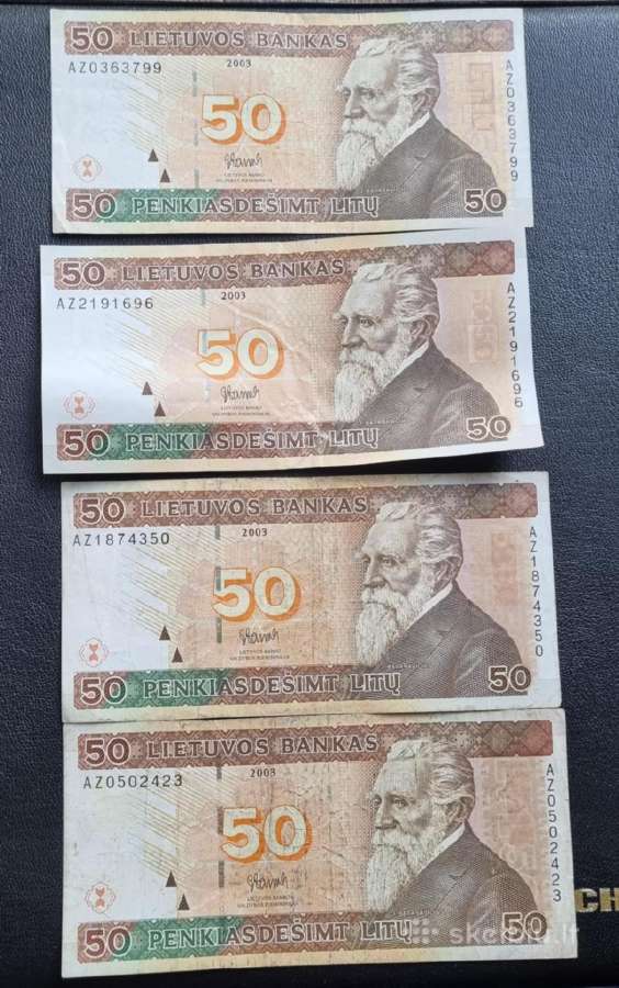 Parduodu lietuviskus banknotus 50, 100, 200 litu