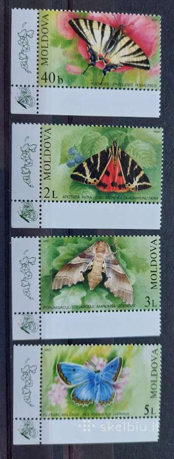 Moldova 2003 drugeliai , švarus Michel.nr. 459-462