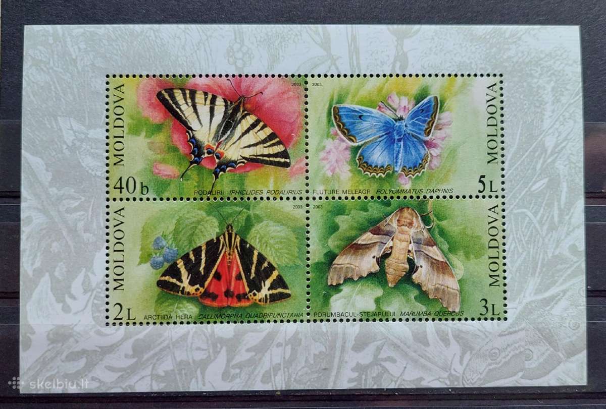 Moldova 2003 drugeliai , švarus Michel.nr. block28