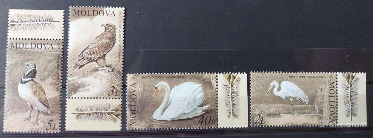 Moldova 2003 paukščiai , švarus Michel.nr 481-484