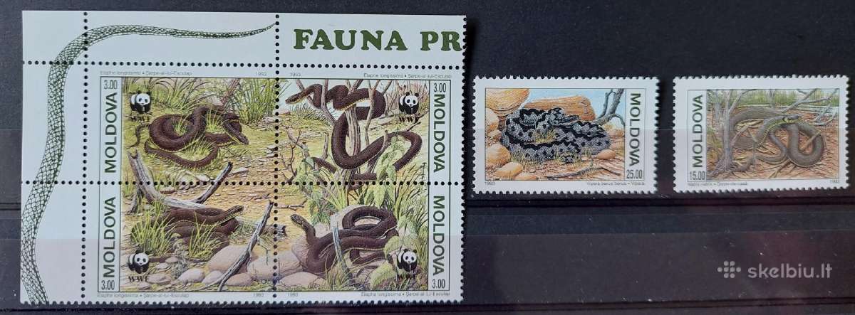 Moldova 1993 gyvates , švarus Michel.nr 50-55