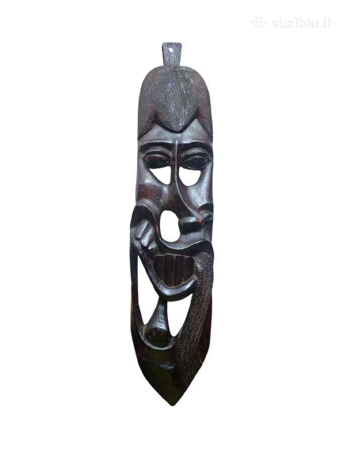 Afrikietiška Makonde Shetani Kaukė (Juodmedis)