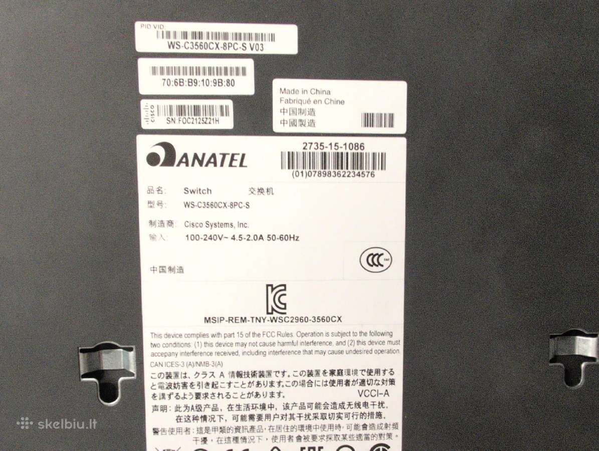 Cisco 3560cx poe switch 240w - nuotraukos Nr. 3