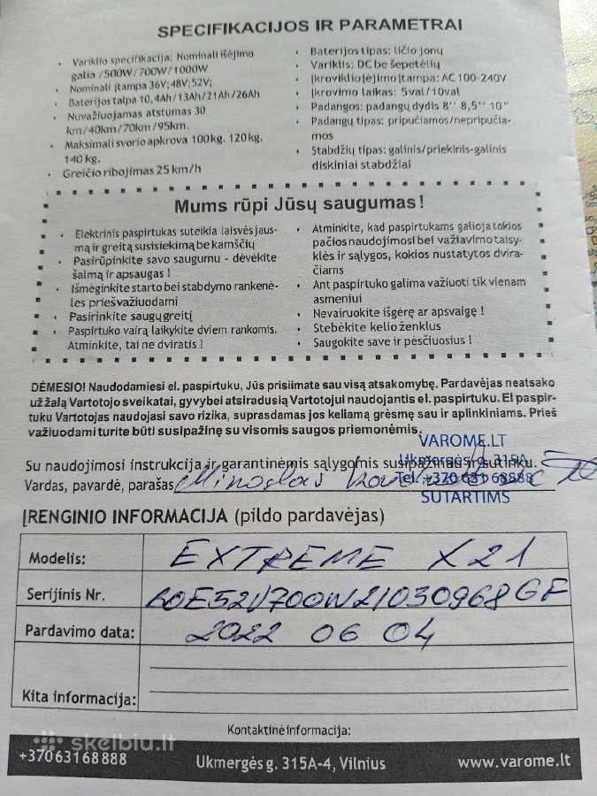 Ems Scooter Extreme x21 paspirtukas - nuotraukos Nr. 5