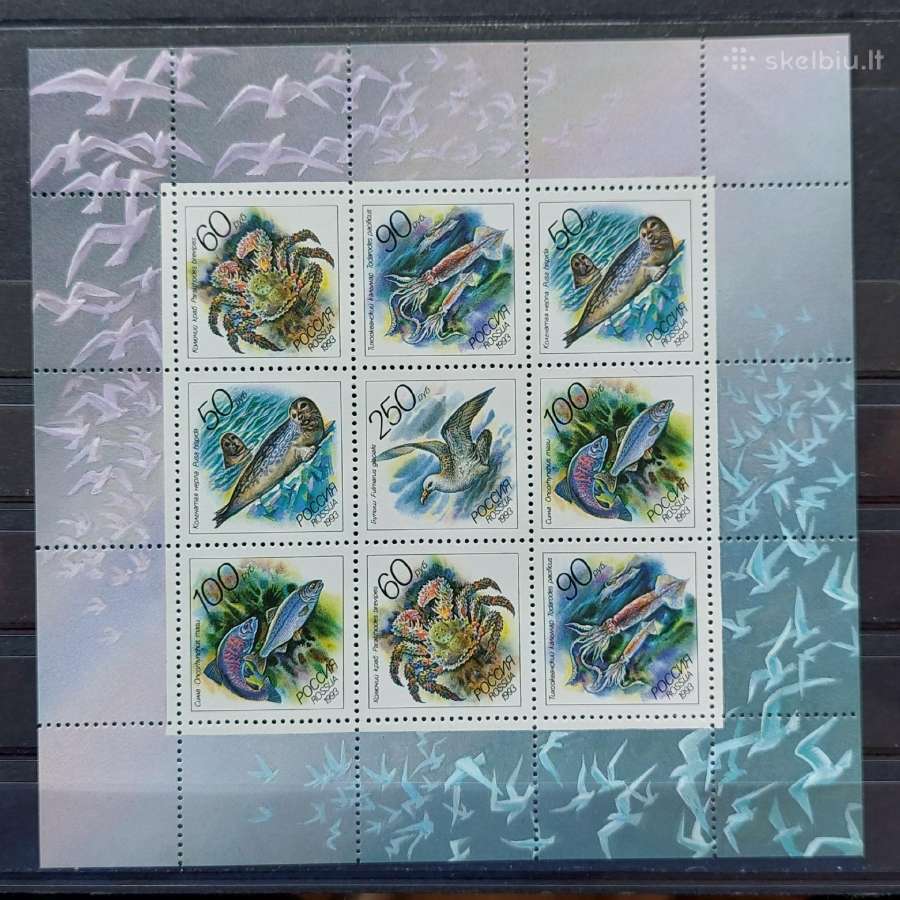 Rusija 1993 jūros fauna, švarus lapelis Michel Nr.