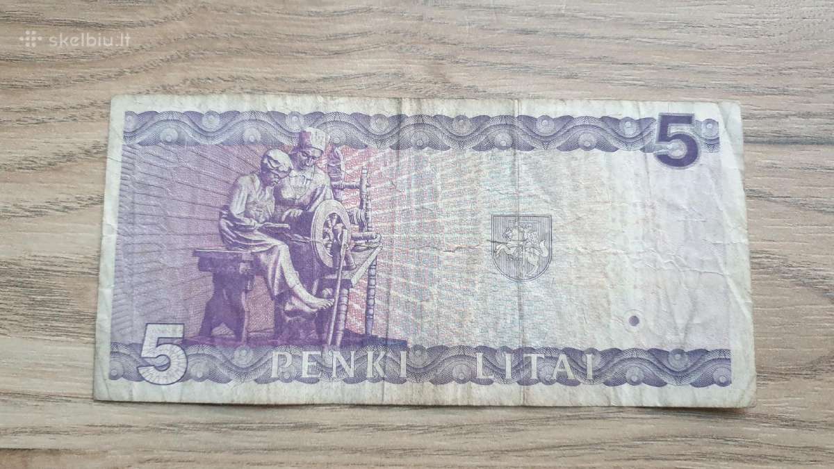 1993 metų 5 litai Jablonskis - nuotraukos Nr. 2
