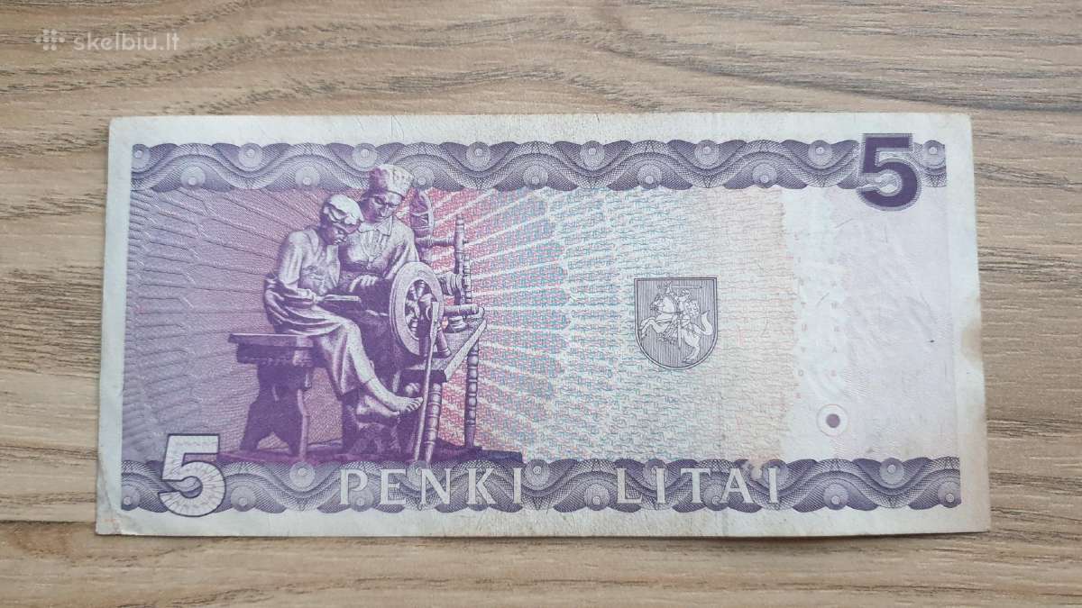 1993 metų 5 litai Gaa serija Jablonskis - nuotraukos Nr. 2