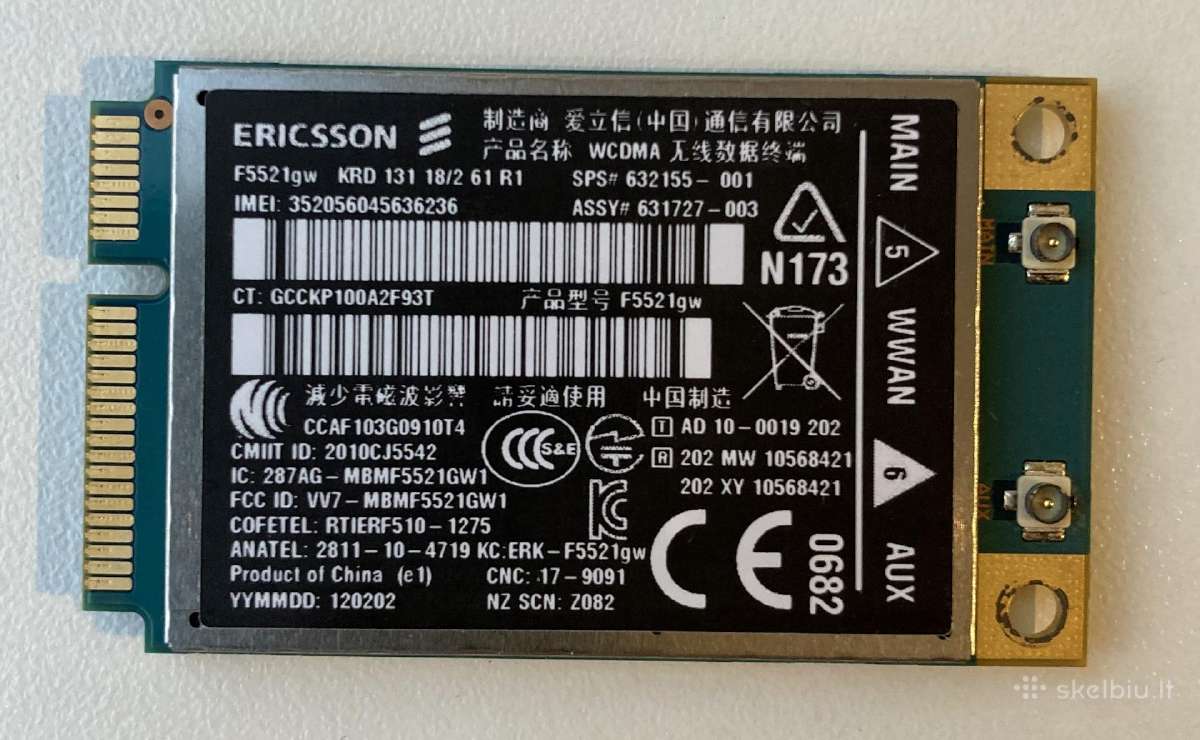 Wwan plokštė Ericsson F5521gw