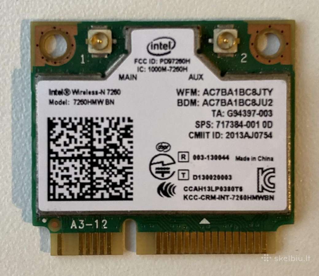 Wlan+bt plokštė Intel Wireless-n 7260hmw Bn
