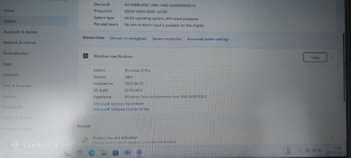 Dell 7250 i7 5660u 8gb RAM 2.59ghz - nuotraukos Nr. 5