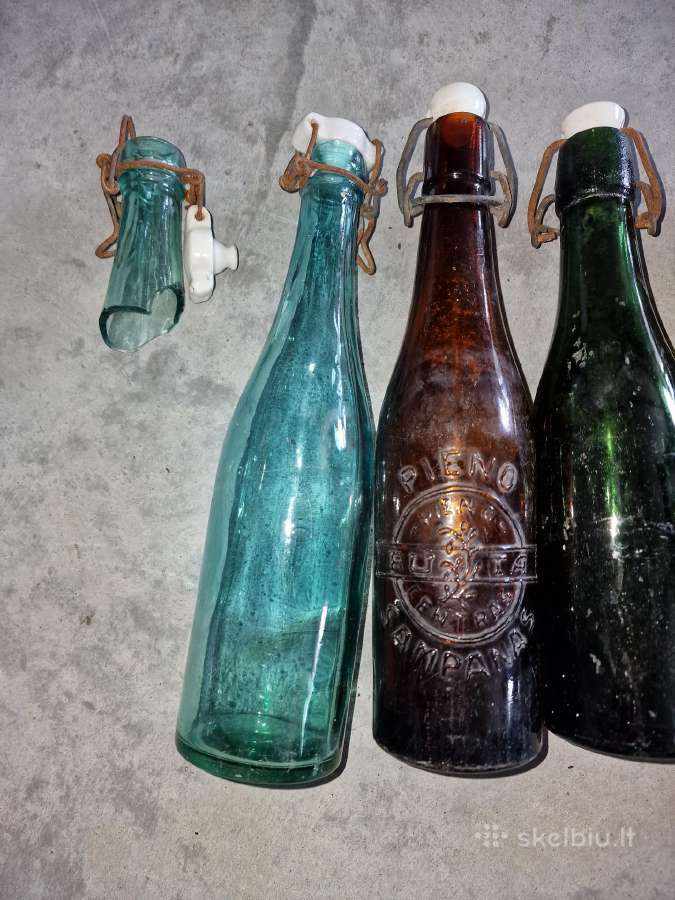Seni alaus, gėrimų stiklo buteliai 10x - nuotraukos Nr. 2
