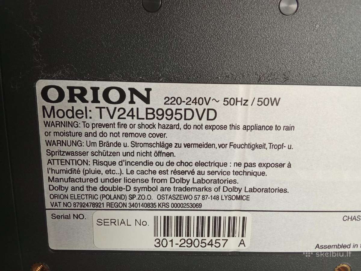Orion Tv24lb995 LED 61cm. - nuotraukos Nr. 11