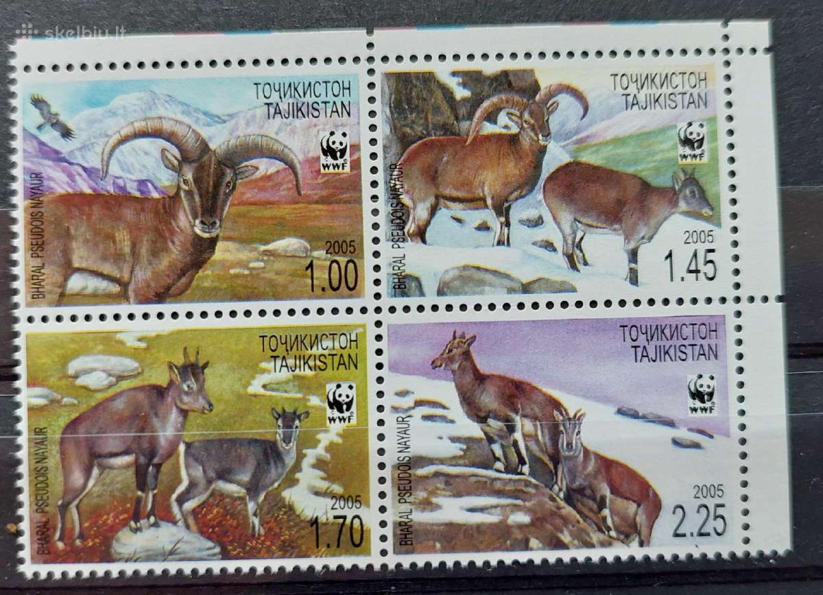 Tadžikistanas 2005 Wwf, švarus, Michel 392a-395a