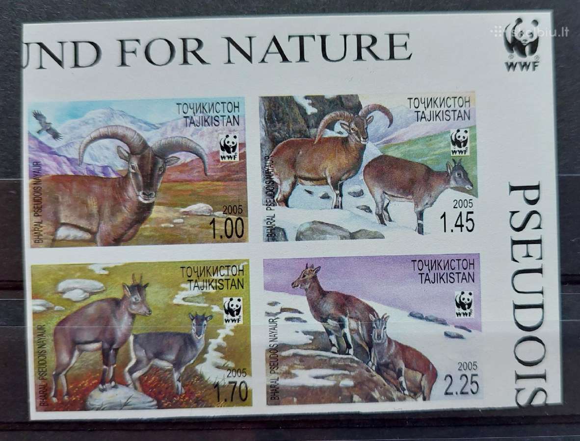 Tadžikistanas 2005 Wwf, švarus, Michel 392b-395b