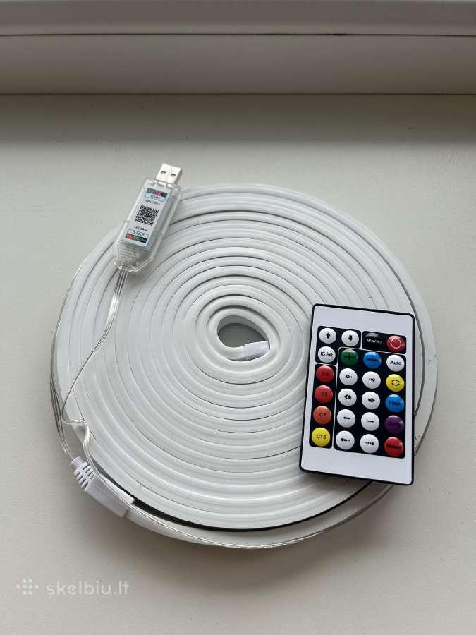 Rgb Neon LED Juosta 5m su Pulteliu