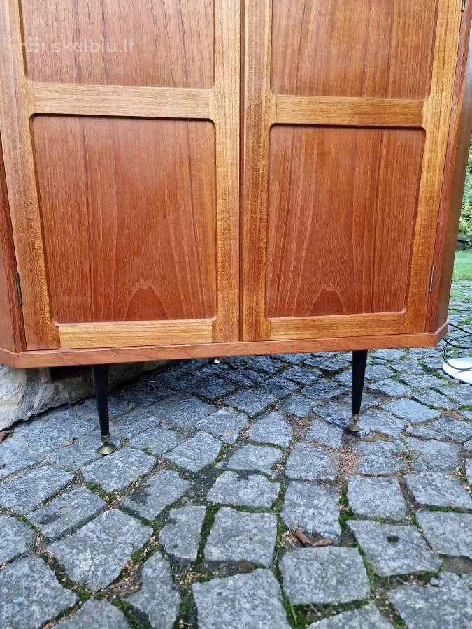 Vintažinė mid century kampinė tikmedžio indauja - nuotraukos Nr. 4
