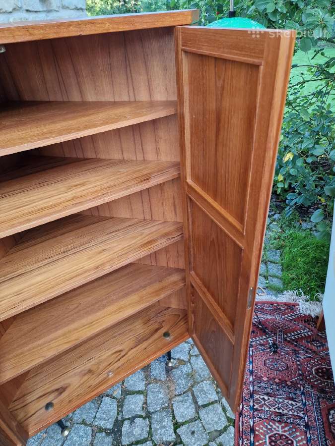 Vintažinė mid century kampinė tikmedžio indauja - nuotraukos Nr. 9