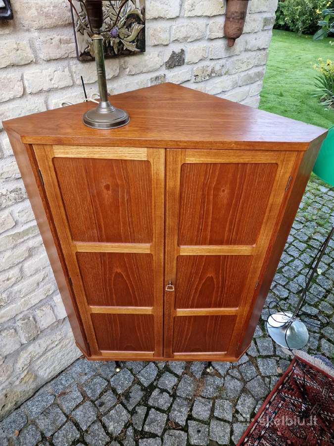 Vintažinė mid century kampinė tikmedžio indauja - nuotraukos Nr. 10