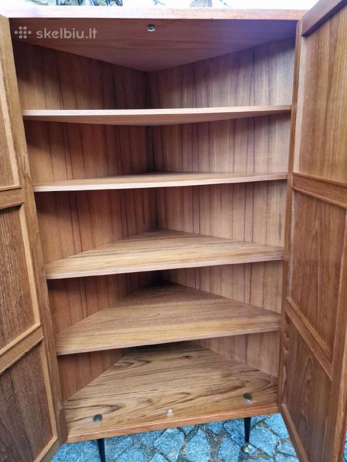Vintažinė mid century kampinė tikmedžio indauja - nuotraukos Nr. 13
