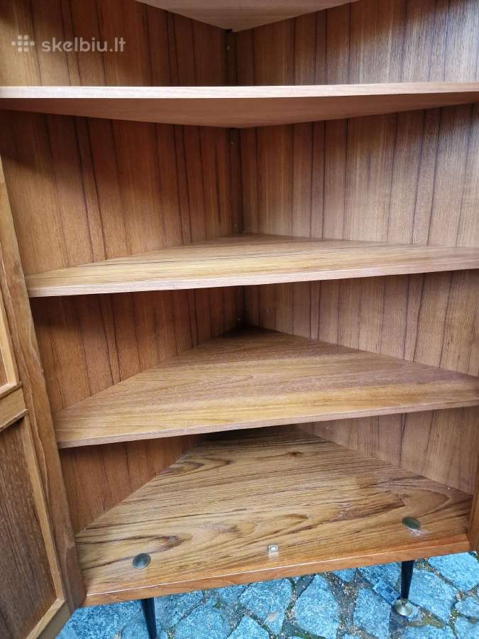 Vintažinė mid century kampinė tikmedžio indauja - nuotraukos Nr. 14