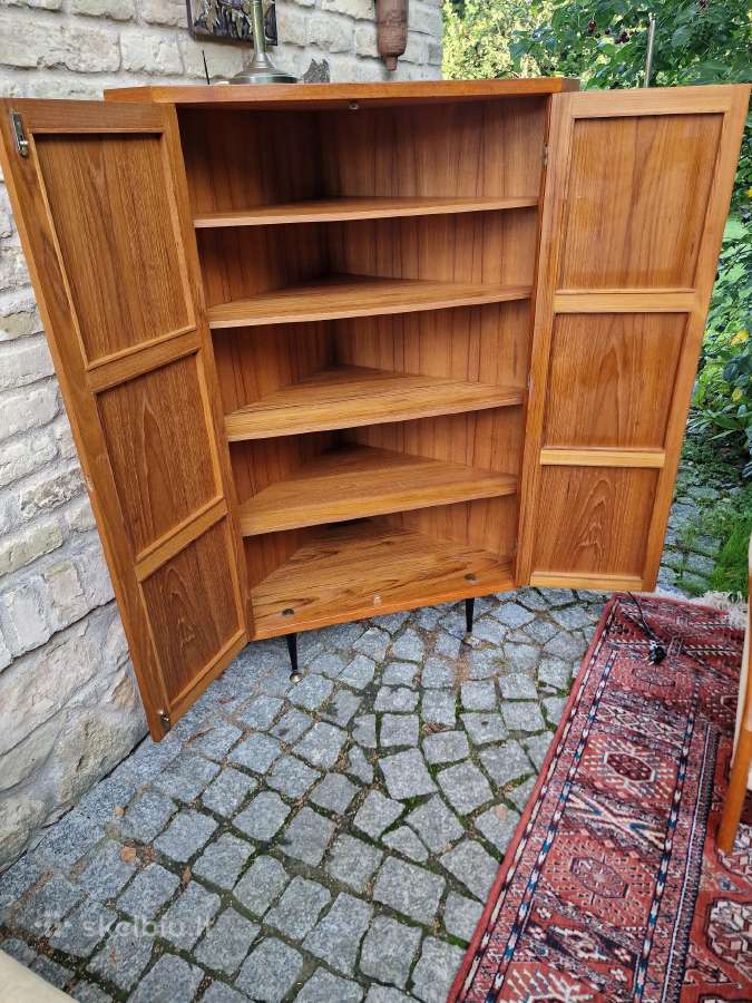 Vintažinė mid century kampinė tikmedžio indauja - nuotraukos Nr. 18