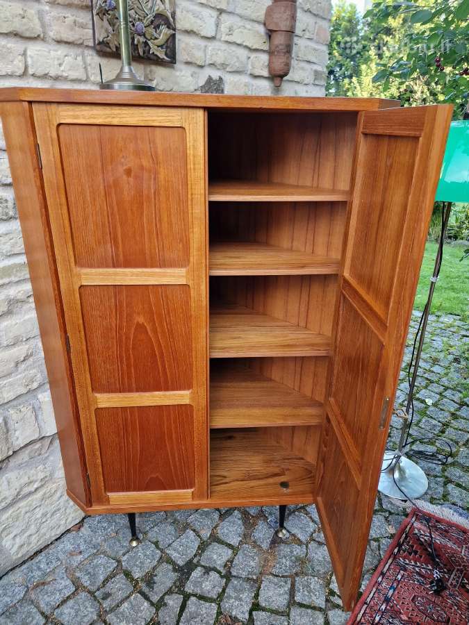 Vintažinė mid century kampinė tikmedžio indauja - nuotraukos Nr. 20