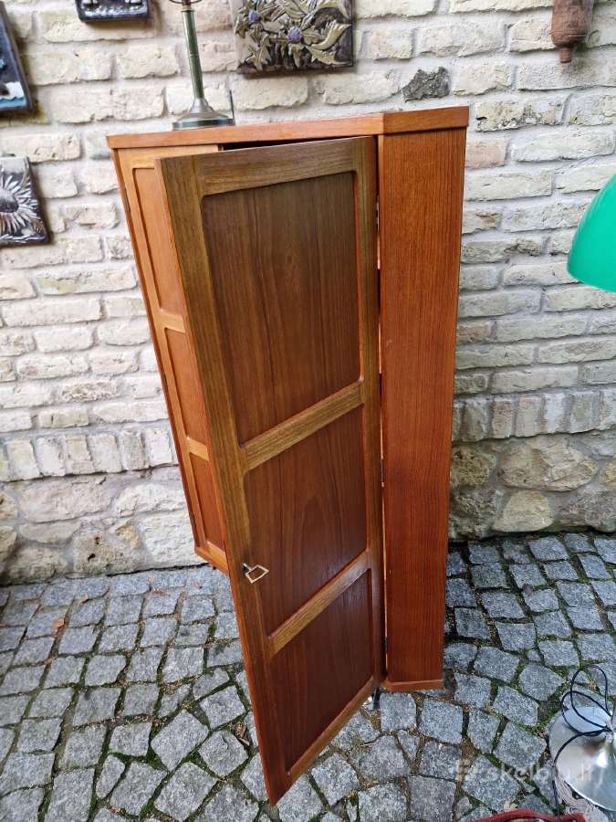 Vintažinė mid century kampinė tikmedžio indauja - nuotraukos Nr. 21