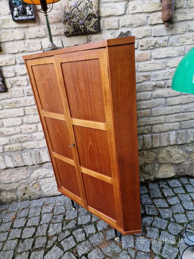 Vintažinė mid century kampinė tikmedžio indauja - nuotraukos Nr. 22