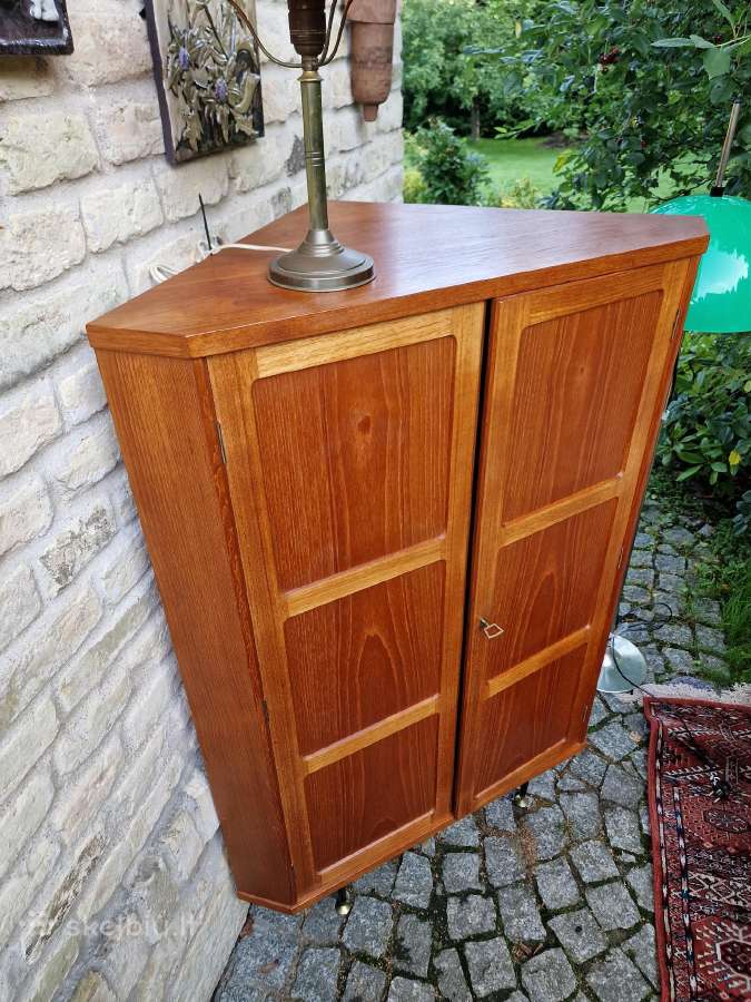 Vintažinė mid century kampinė tikmedžio indauja - nuotraukos Nr. 25