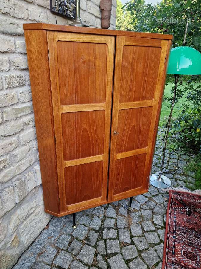 Vintažinė mid century kampinė tikmedžio indauja - nuotraukos Nr. 26