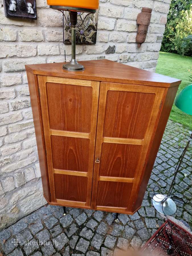 Vintažinė mid century kampinė tikmedžio indauja - nuotraukos Nr. 27