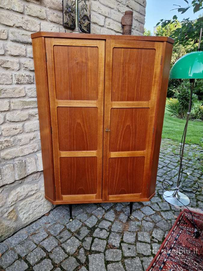 Vintažinė mid century kampinė tikmedžio indauja - nuotraukos Nr. 28