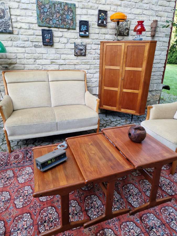 Vintažinė mid century kampinė tikmedžio indauja - nuotraukos Nr. 37
