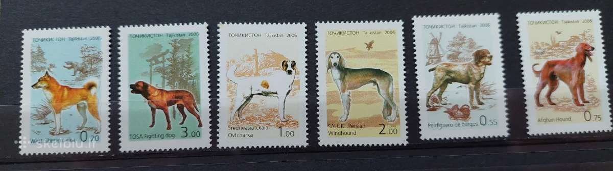 Tadžikistanas 2006 Šunis, švarus, Michel 447a-452a