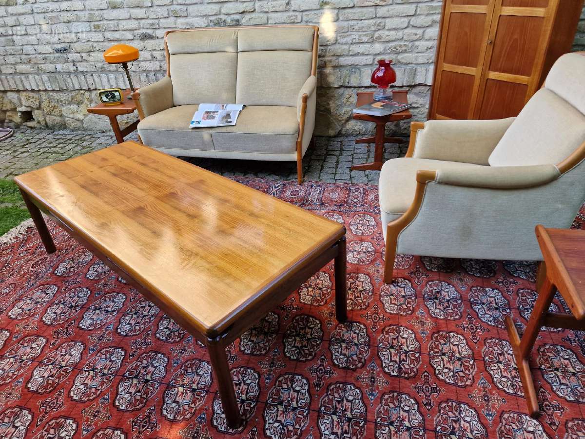 Vintažinis mid century riešutmedž. kavos staliukas - nuotraukos Nr. 11