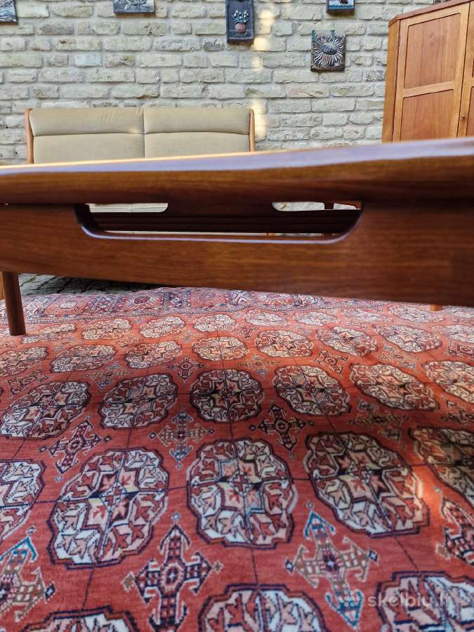 Vintažinis mid century riešutmedž. kavos staliukas - nuotraukos Nr. 16
