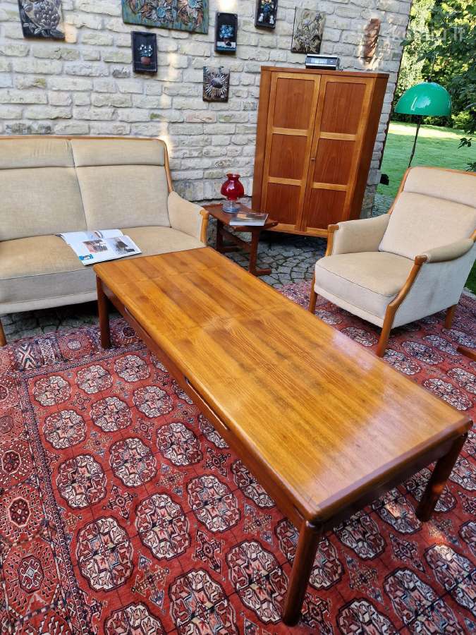 Vintažinis mid century riešutmedž. kavos staliukas - nuotraukos Nr. 24
