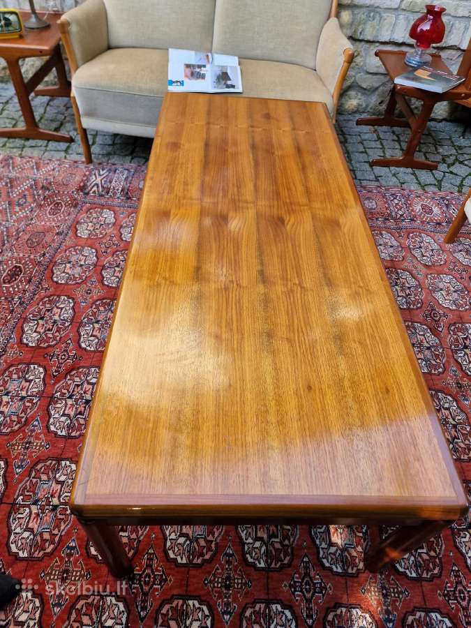 Vintažinis mid century riešutmedž. kavos staliukas - nuotraukos Nr. 25