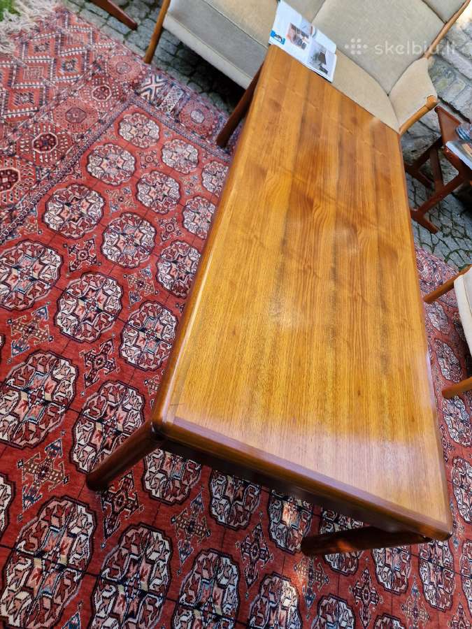 Vintažinis mid century riešutmedž. kavos staliukas - nuotraukos Nr. 28