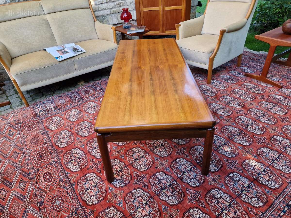 Vintažinis mid century riešutmedž. kavos staliukas - nuotraukos Nr. 30