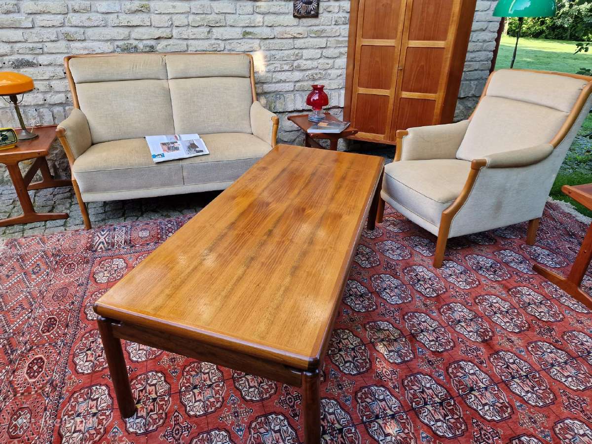 Vintažinis mid century riešutmedž. kavos staliukas - nuotraukos Nr. 31