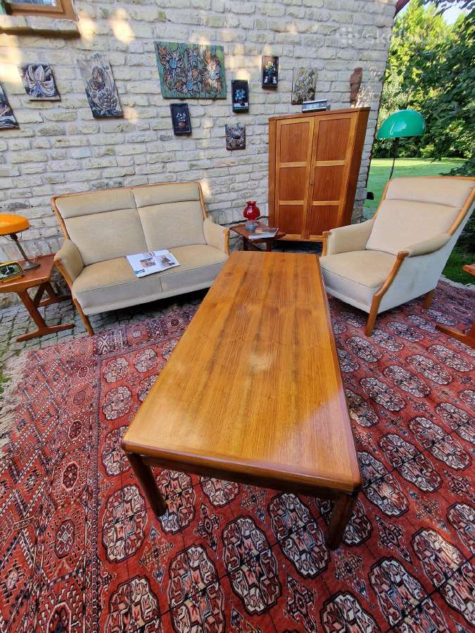 Vintažinis mid century riešutmedž. kavos staliukas - nuotraukos Nr. 34